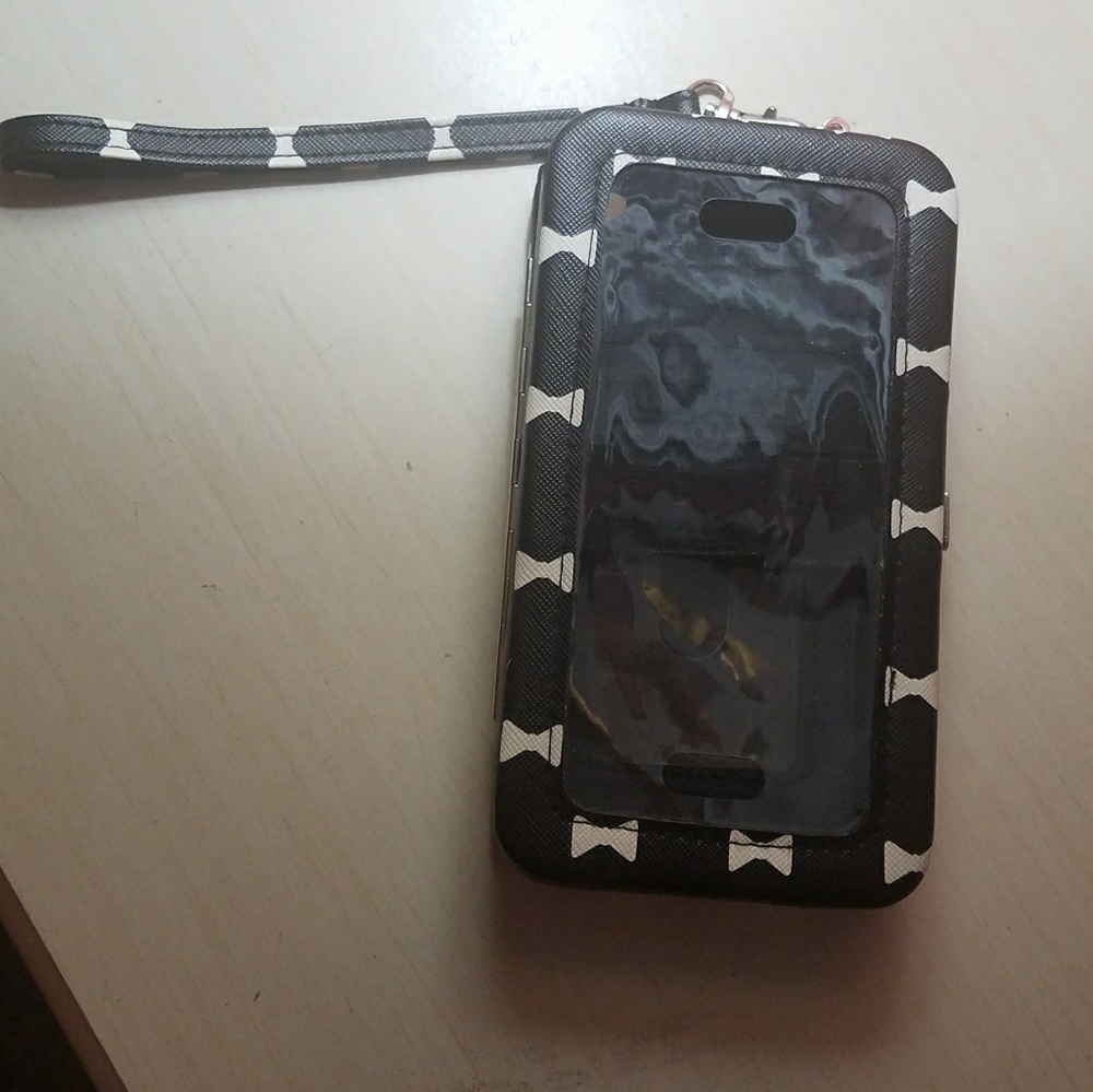 Black and white bow tie phone case